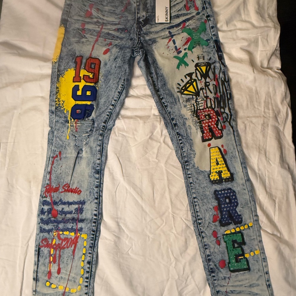 Rue21 Multicolor Graphic Skinny Jeans - Picture 7 of 9